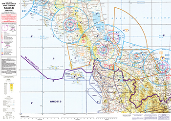 Thailand VFR aeronautical chart - South-B